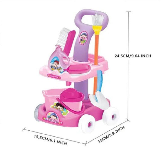 Baby Cleaning Car Set Kit With Trolley With Accessories