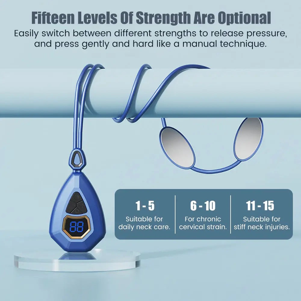 Smart Neck Massager EMS Plus Heating Electric Cervical Massager Shocker Heating Relieve Pain Massager Portable EMS Massager