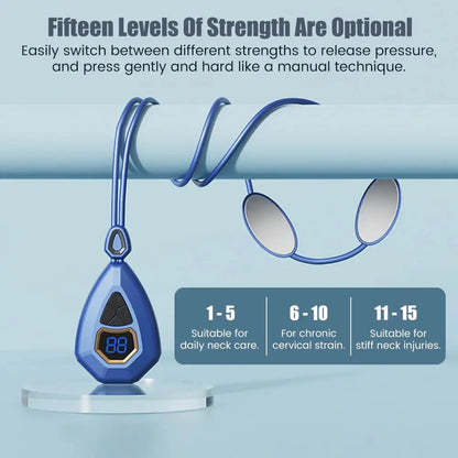 Smart Neck Massager EMS Plus Heating Electric Cervical Massager Shocker Heating Relieve Pain Massager Portable EMS Massager