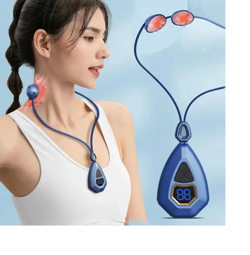 Smart Neck Massager EMS Plus Heating Electric Cervical Massager Shocker Heating Relieve Pain Massager Portable EMS Massager