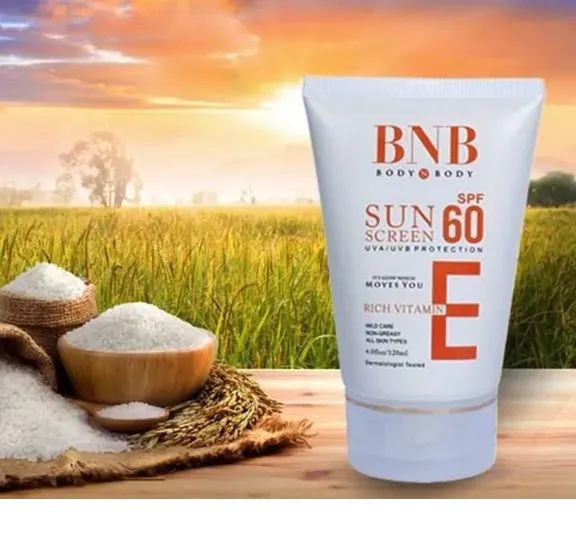 BNB Sunscreen SPF-60 with Vitamin E – Broad Spectrum UVA/UVB Protection | Non-Greasy & Nourishing Formula