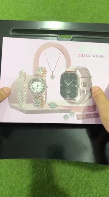A58 Plus Smart Watch and Jewellery Combo